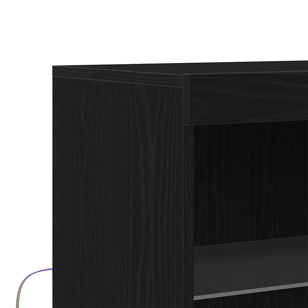 LED Sideboard Black 60 x 37 x 100 cm Engineered Wood