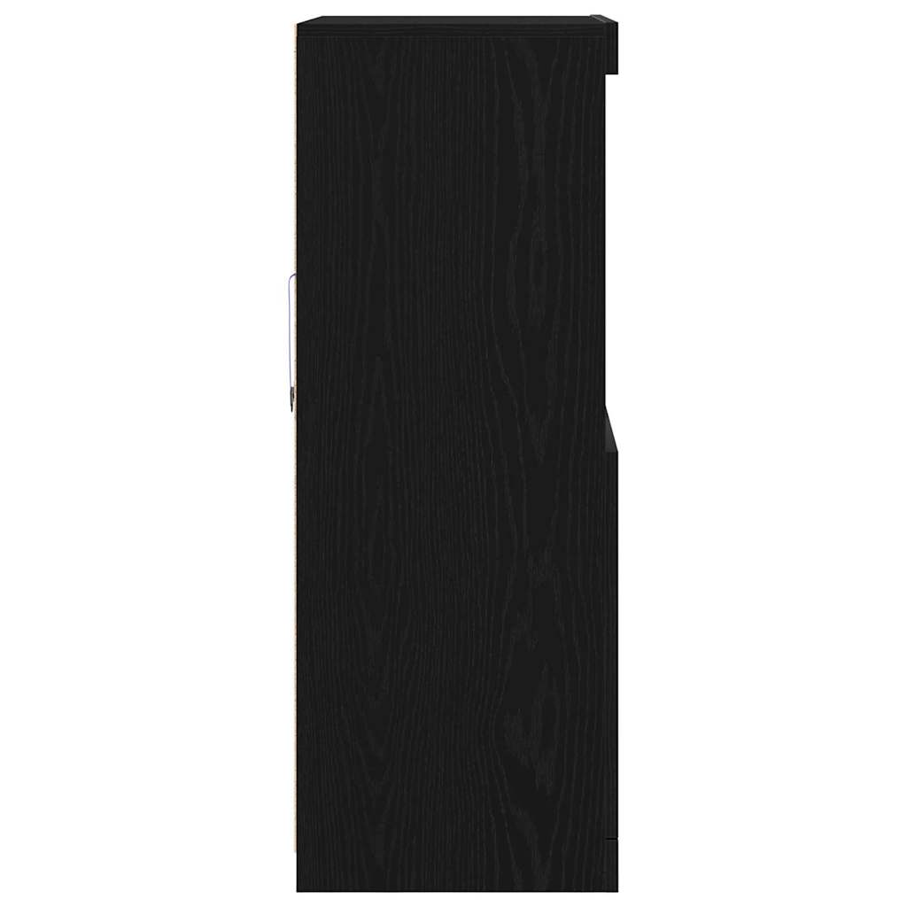 LED Sideboard Black 60 x 37 x 100 cm Engineered Wood