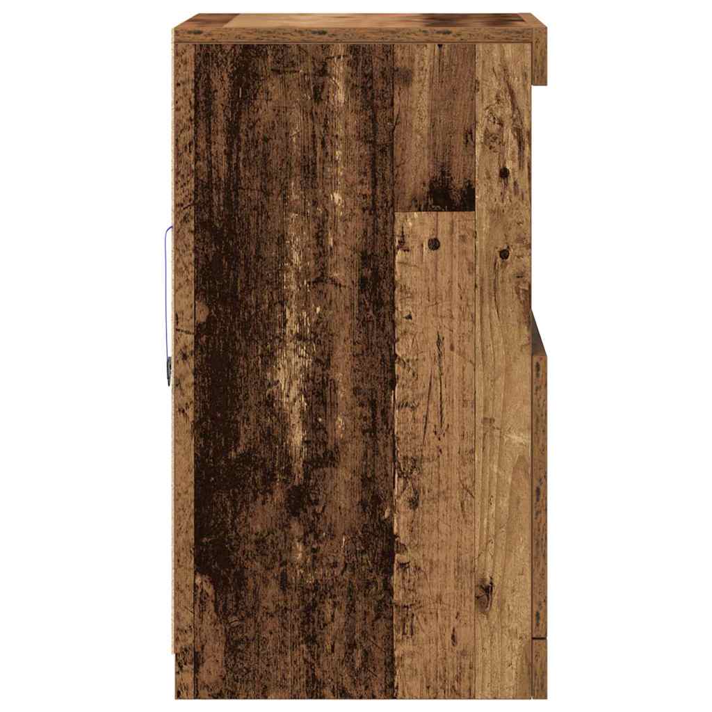 LED Sideboard Old Wood 41 x 37 x 67 cm Engineered Wood