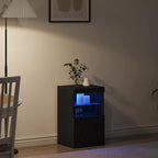 LED Sideboard Black Oak 41 x 37 x 67 cm Engineered Wood