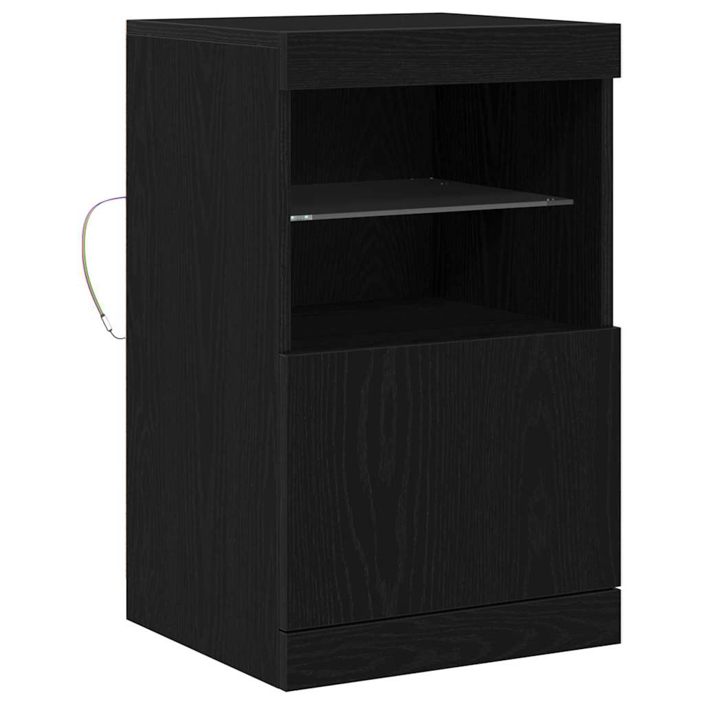 LED Sideboard Black Oak 41 x 37 x 67 cm Engineered Wood