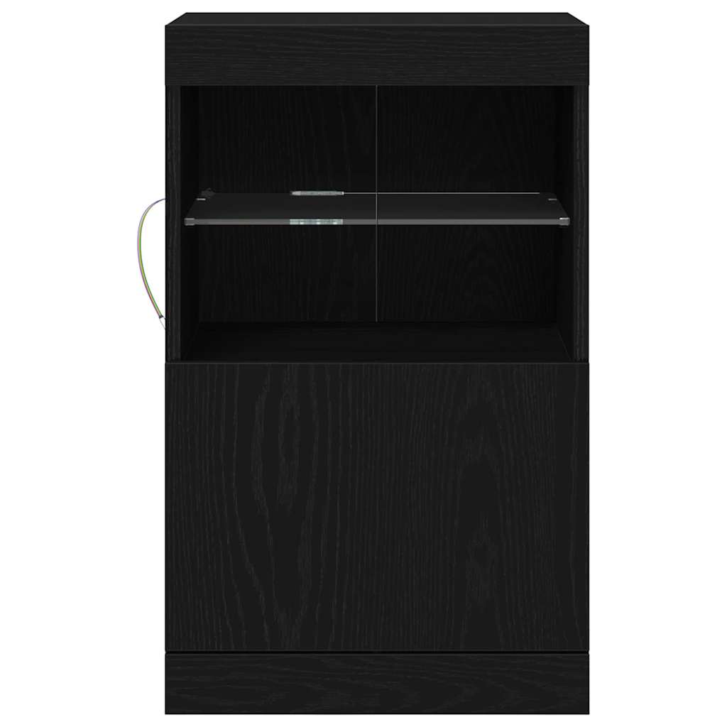 LED Sideboard Black Oak 41 x 37 x 67 cm Engineered Wood