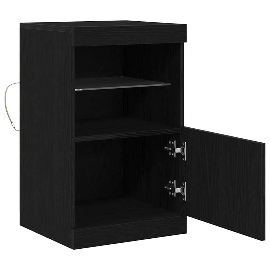LED Sideboard Black Oak 41 x 37 x 67 cm Engineered Wood