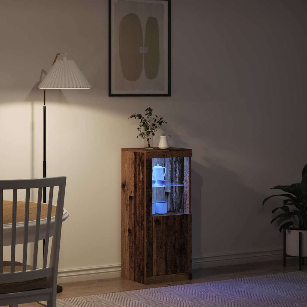 LED Sideboard Old Wood 41 x 37 x 100 cm Engineered Wood