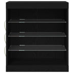 LED Sideboard Black Oak 60.5 x 37 x 67 cm Engineered Wood