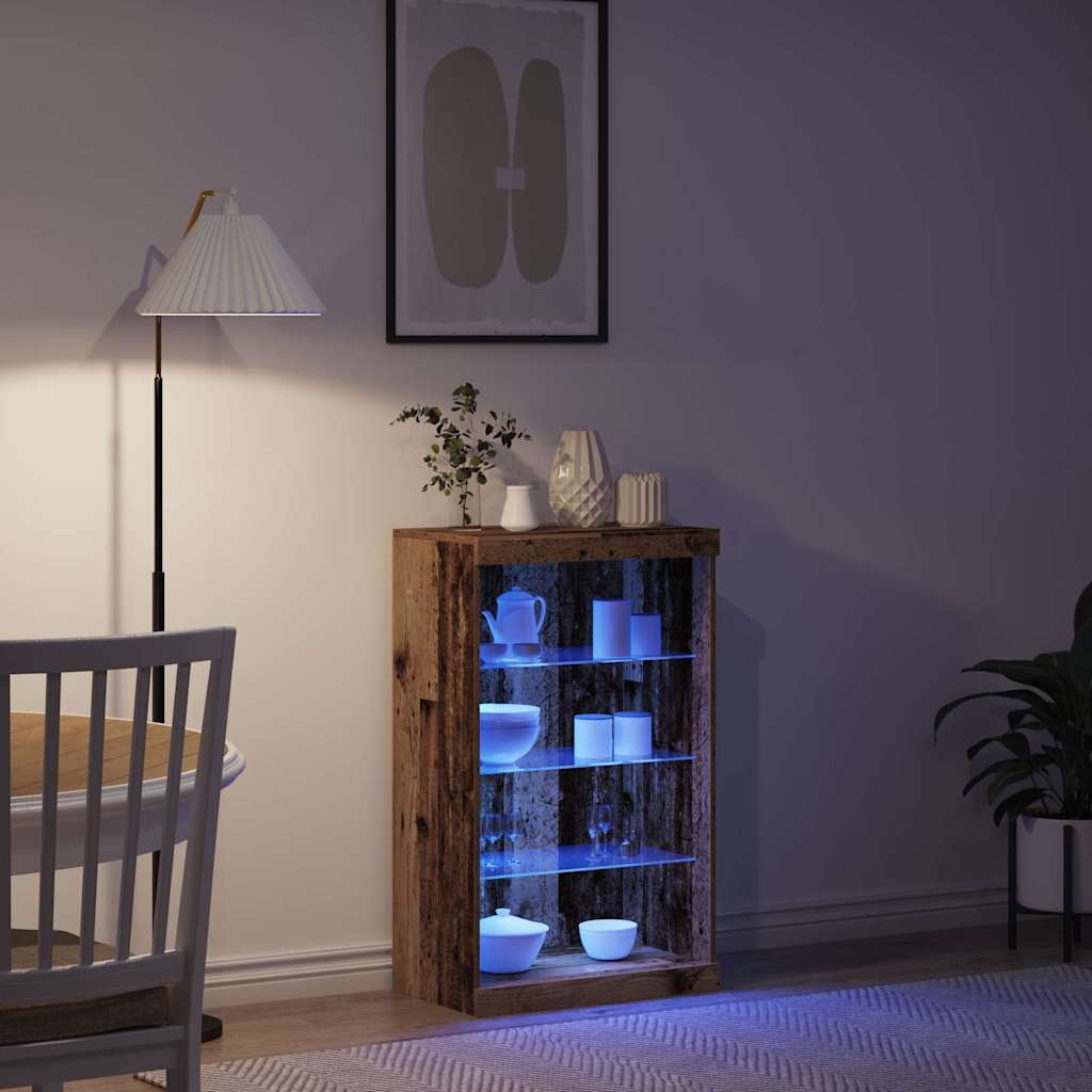LED Sideboard Old Wood 60.5 x 37 x 100 cm Engineered Wood
