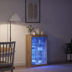 LED Sideboard Artisan Oak 60.5 x 37 x 100 cm Engineered Wood