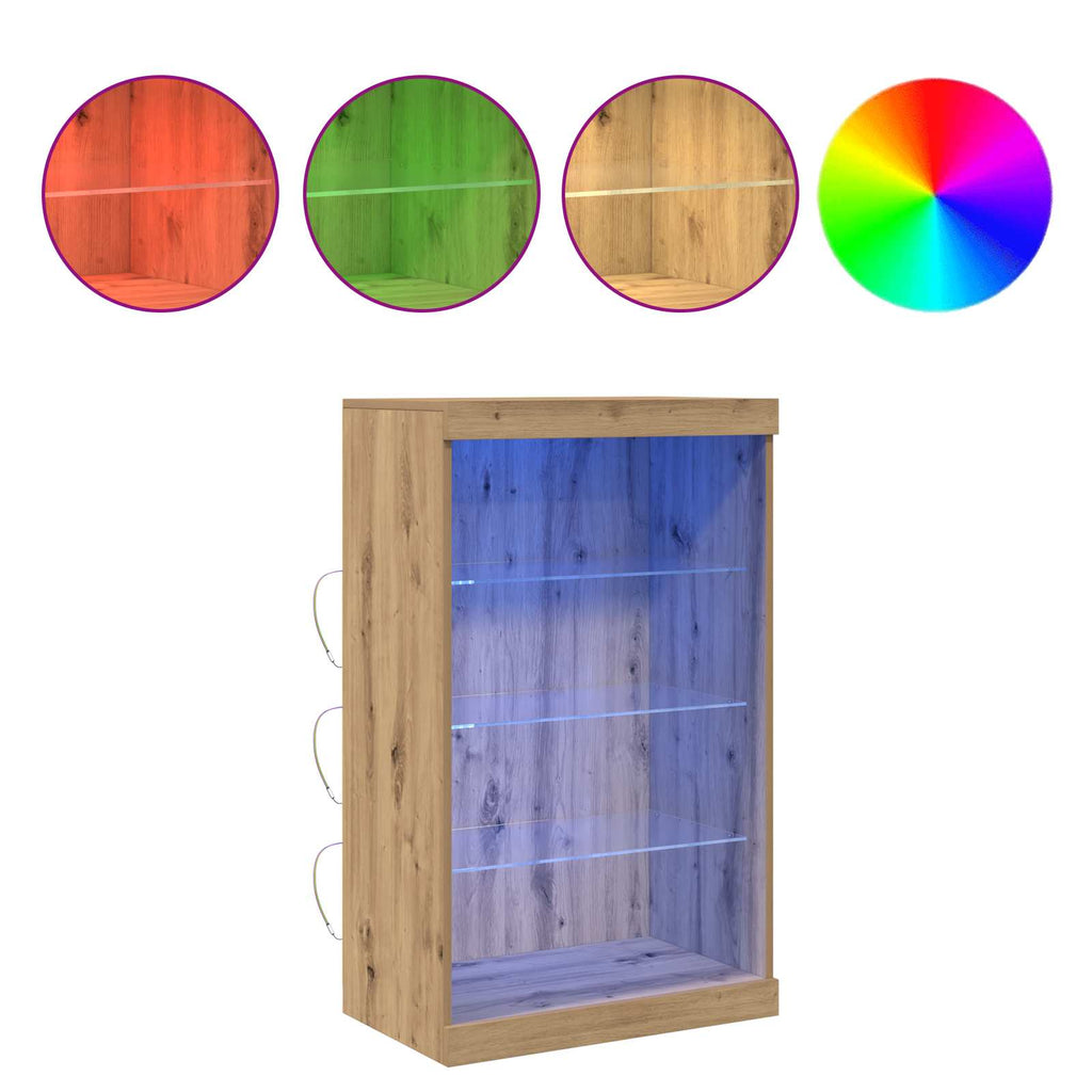 LED Sideboard Artisan Oak 60.5 x 37 x 100 cm Engineered Wood