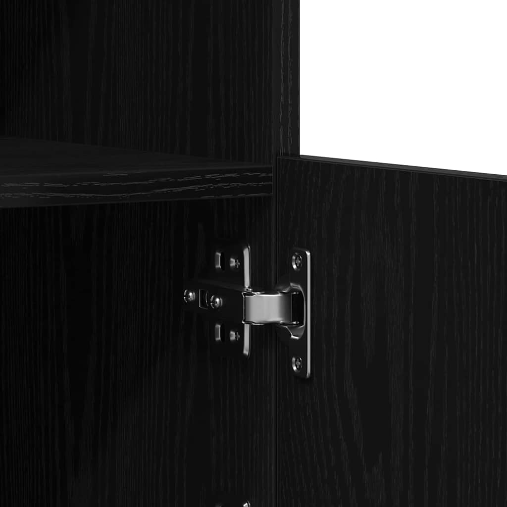 LED Sideboard Black Oak 60.5 x 37 x 100 cm Engineered Wood