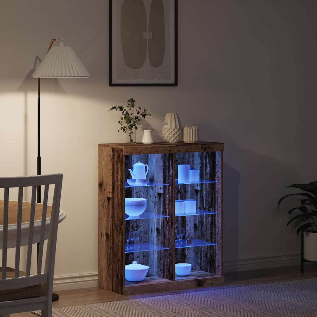 LED Sideboard Old Wood 41 x 37 x 100 cm Engineered Wood