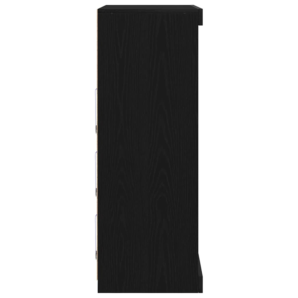 LED Sideboard Black Oak 41 x 37 x 100 cm Engineered Wood