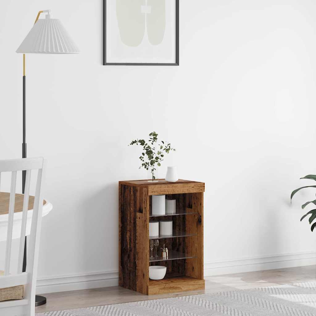 LED Sideboard Old Wood 41 x 37 x 67 cm Engineered Wood