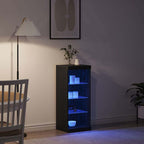 LED Sideboard Black Oak 41 x 37 x 100 cm Engineered Wood