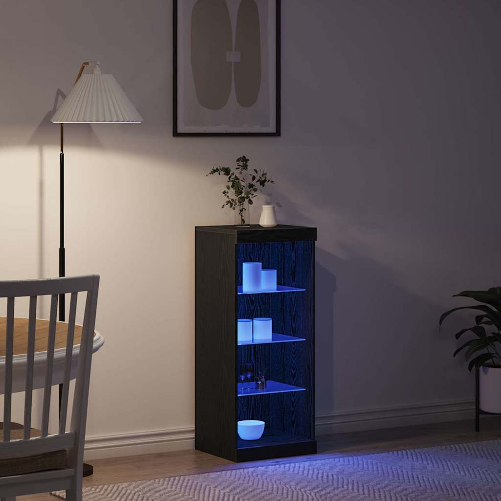 LED Sideboard Black Oak 41 x 37 x 100 cm Engineered Wood