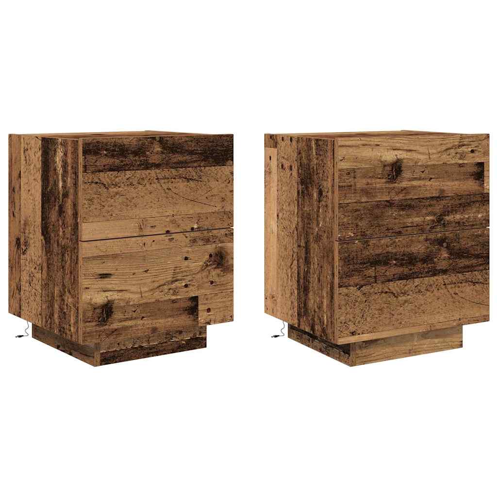 Bedside Cabinet 2 pcs Old Wood 45 x 40 x 55 cm Engineered Wood