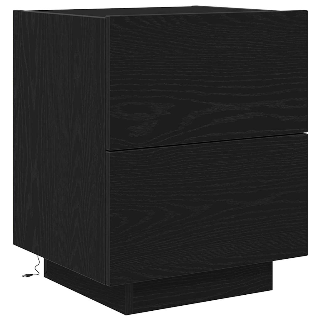 Bedside Cabinet Black Oak 45 x 40 x 55 cm Engineered Wood