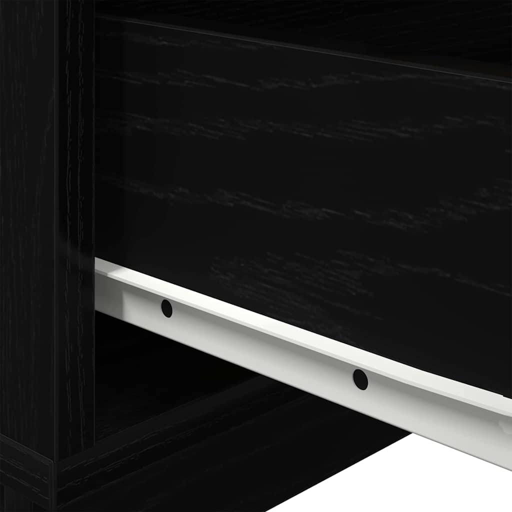 Bedside Cabinet Black Oak 70 x 36 x 40.5 cm Engineered Wood