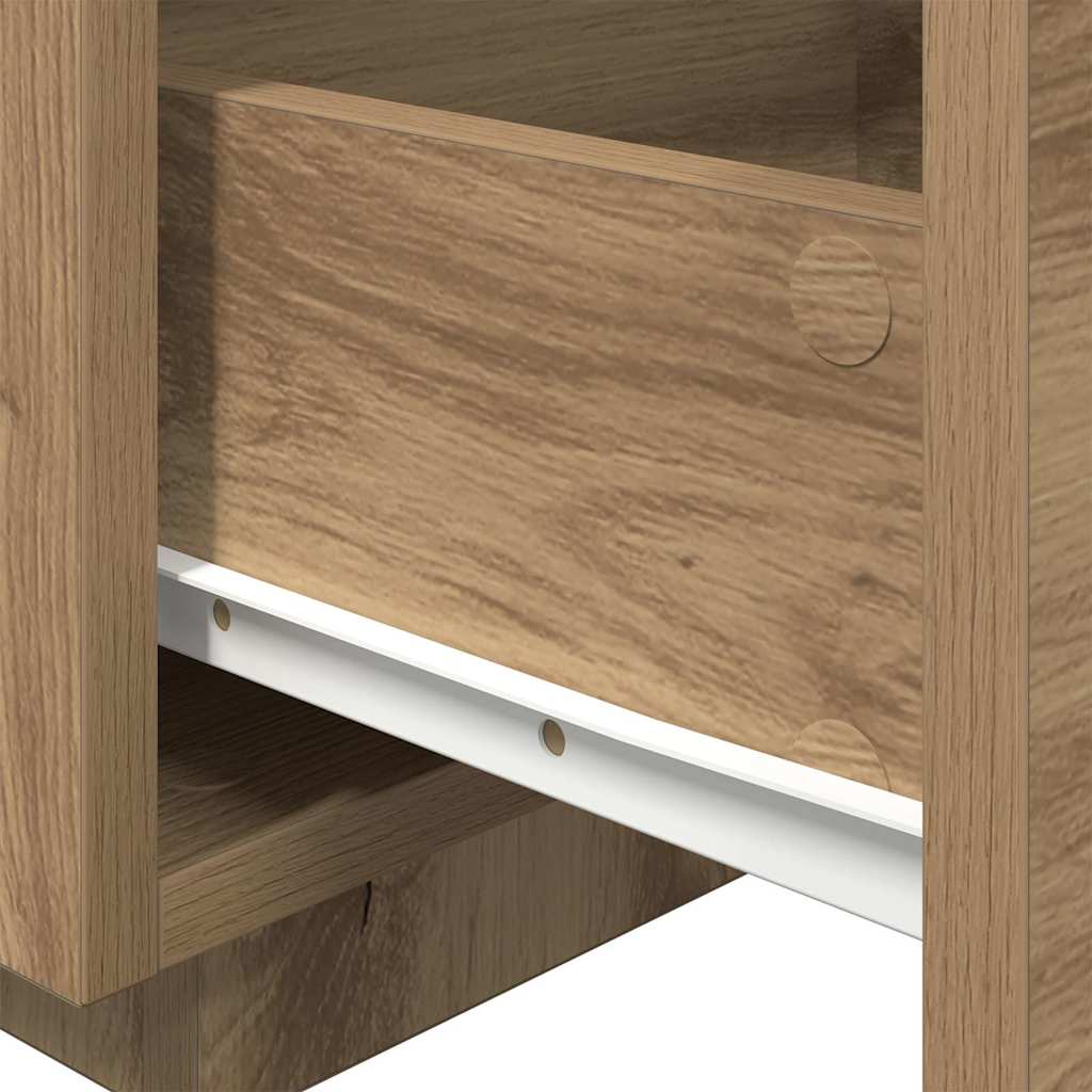 Bedside Cabinet with Drawer 2 pcs Artisan Oak 40 x 39 x 37 cm