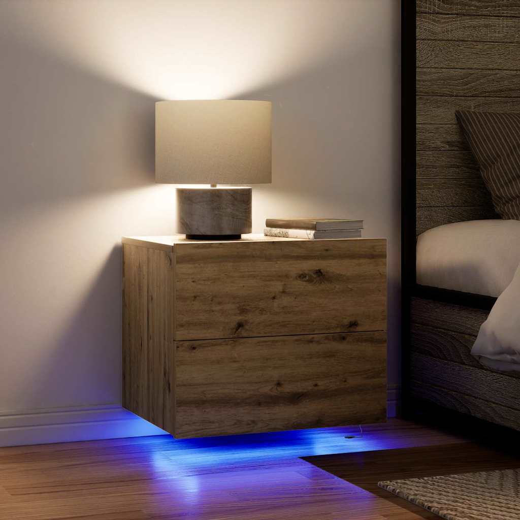 Bedside Cabinet with Drawer 2 pcs Artisan Oak 50 x 39 x 41 cm