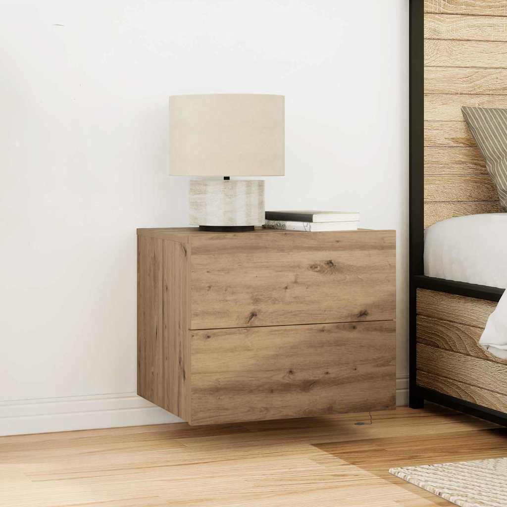 Bedside Cabinet with Drawer 2 pcs Artisan Oak 50 x 39 x 41 cm
