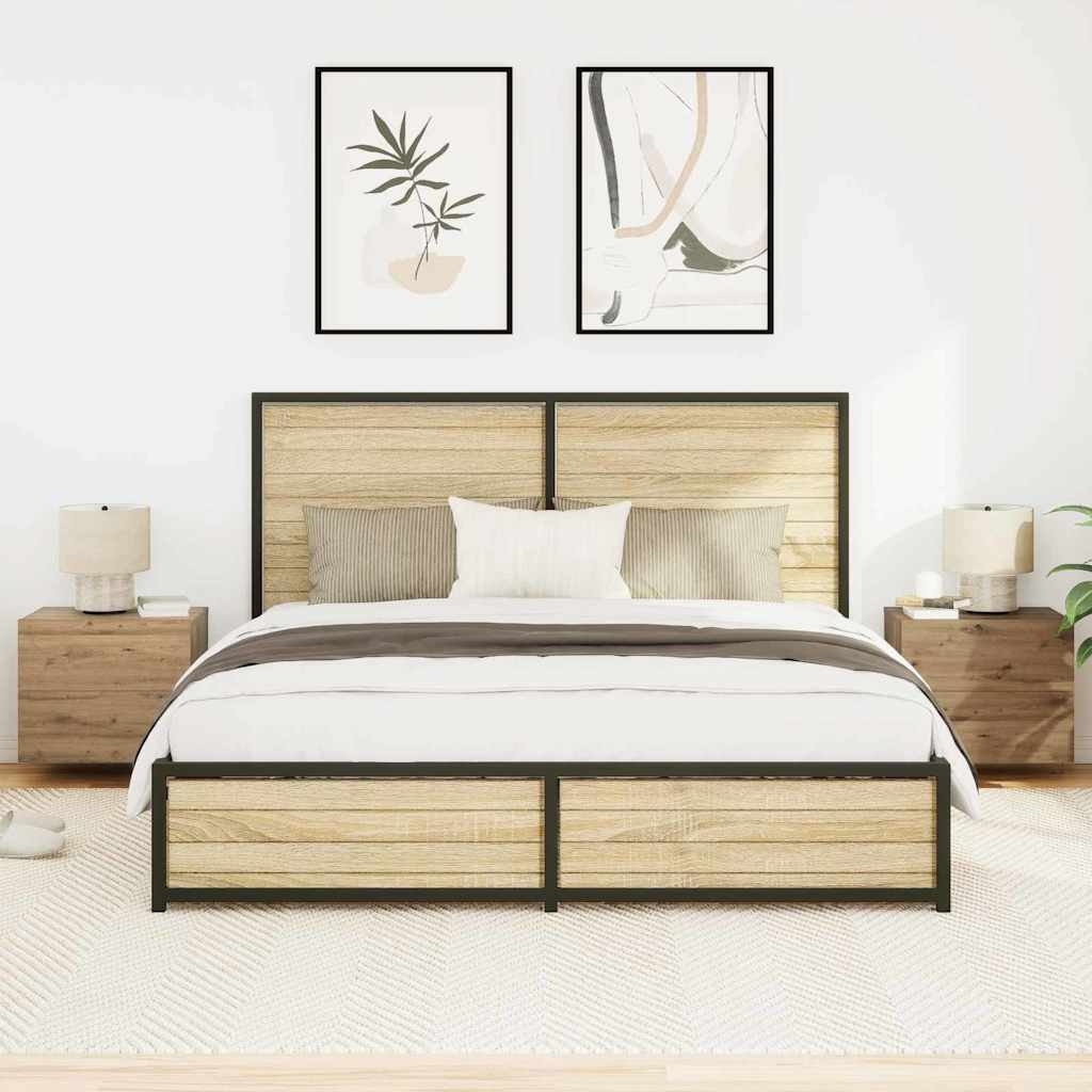 Bedside Cabinet with Drawer 2 pcs Artisan Oak 50 x 39 x 41 cm