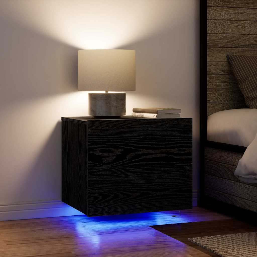 Bedside Cabinet Black Oak 50 x 39 x 41 cm Engineered Wood