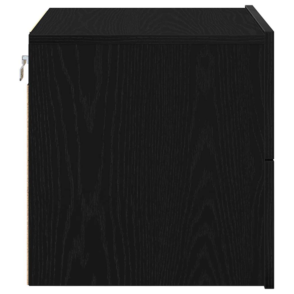 Bedside Cabinet Black Oak 50 x 39 x 41 cm Engineered Wood
