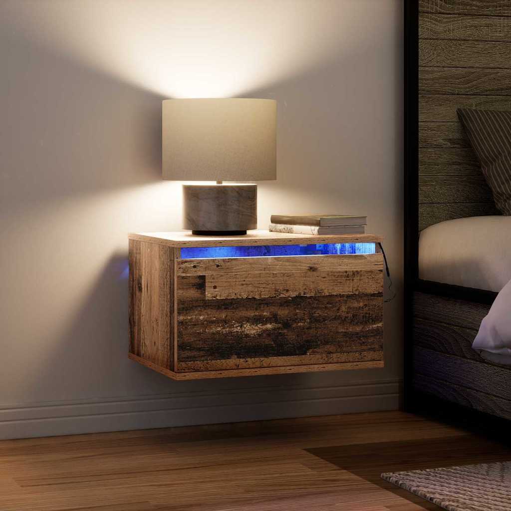 Wall-mounted Bedside Cabinet 2 pcs Old Wood Engineered Wood