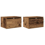 Wall-mounted Bedside Cabinet 2 pcs Old Wood Engineered Wood