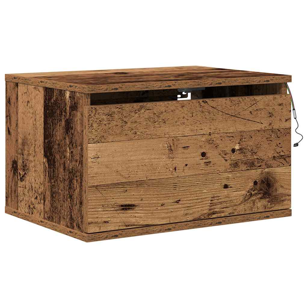 Wall-mounted Bedside Cabinet 2 pcs Old Wood Engineered Wood