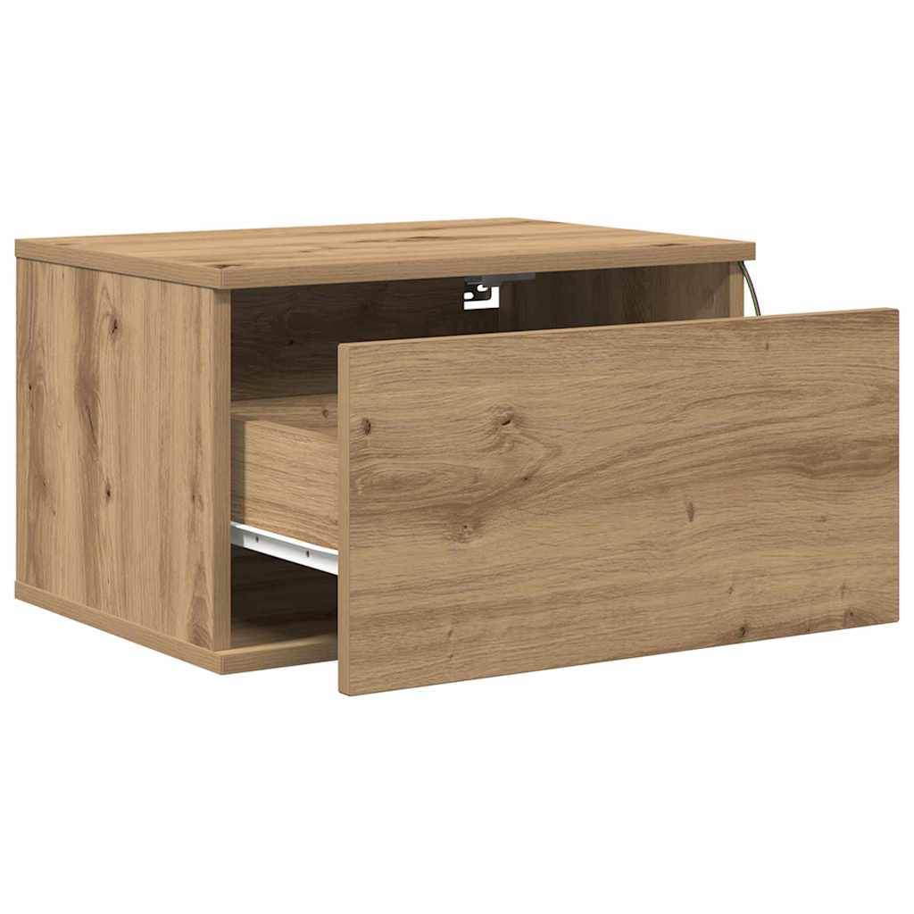 Wall-mounted Bedside Cabinet Artisan Oak 50 x 36 x 30 cm
