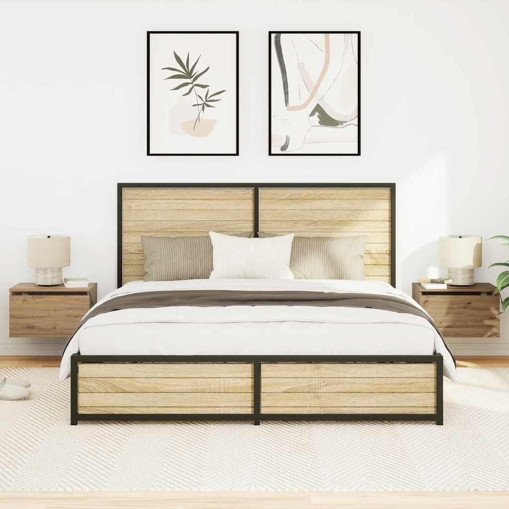 Wall-mounted Bedside Cabinet 2 pcs Artisan Oak 50 x 36 x 30 cm