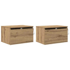 Wall-mounted Bedside Cabinet 2 pcs Artisan Oak 50 x 36 x 30 cm