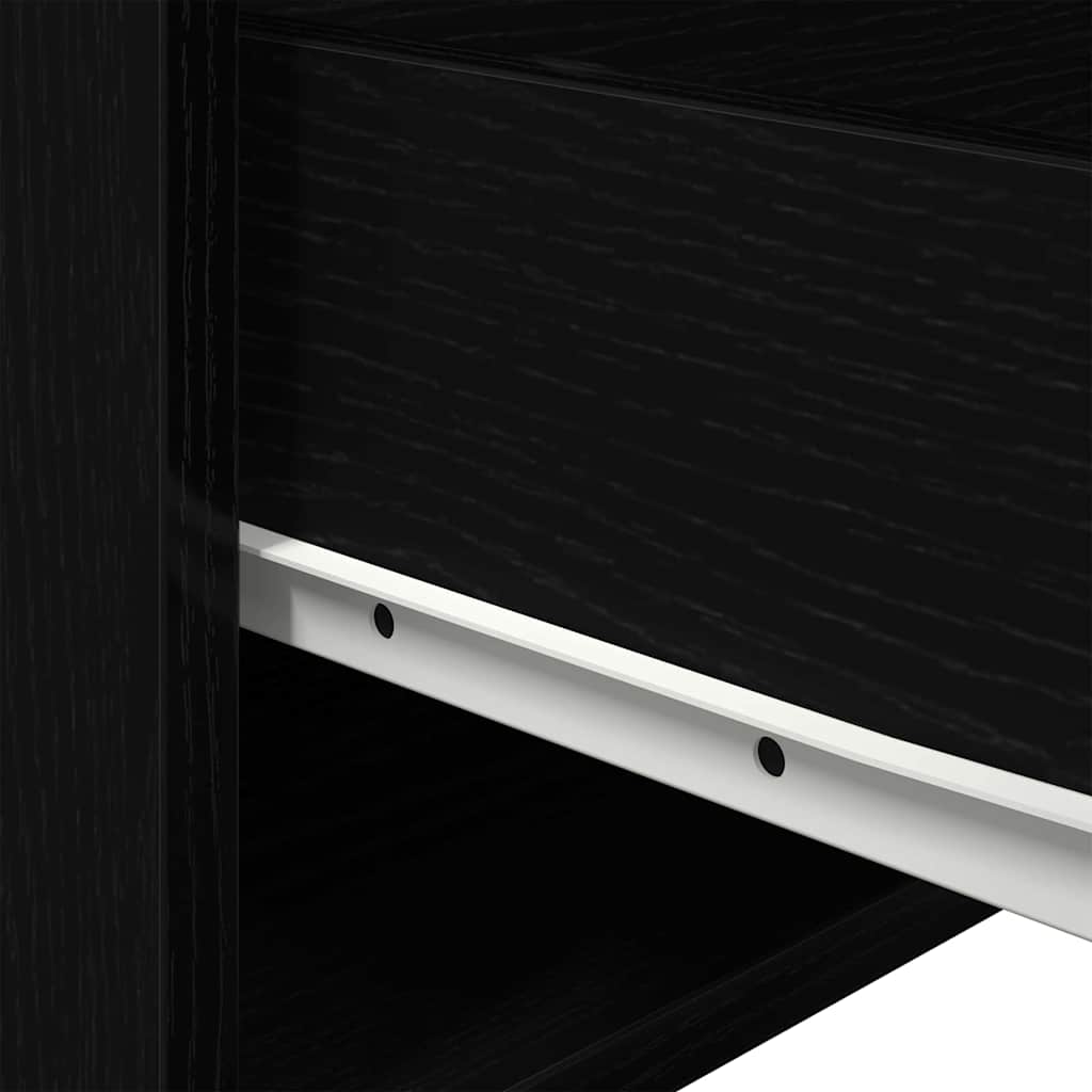 Wall-mounted Bedside Cabinet Black Oak 50 x 36 x 30 cm