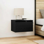 Wall-mounted Bedside Cabinet Black Oak 50 x 36 x 30 cm