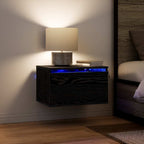 Wall-mounted Bedside Cabinet 2 pcs Black Oak 50 x 36 x 30 cm