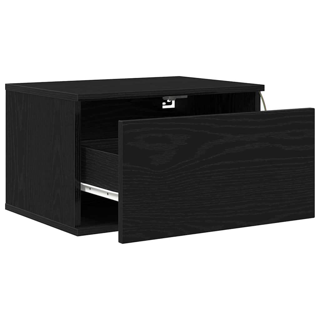 Wall-mounted Bedside Cabinet 2 pcs Black Oak 50 x 36 x 30 cm