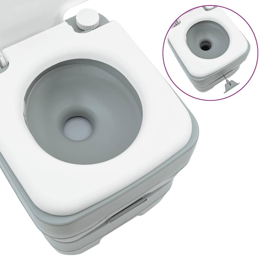 Camping Toilet Set 2 pcs Grey 50.5 x 33 x 103 cm