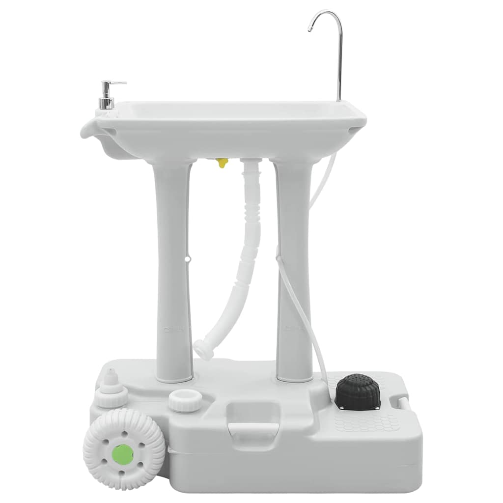 Camping Handwash Stand with Wheels Grey 72 x 42 x 103 cm