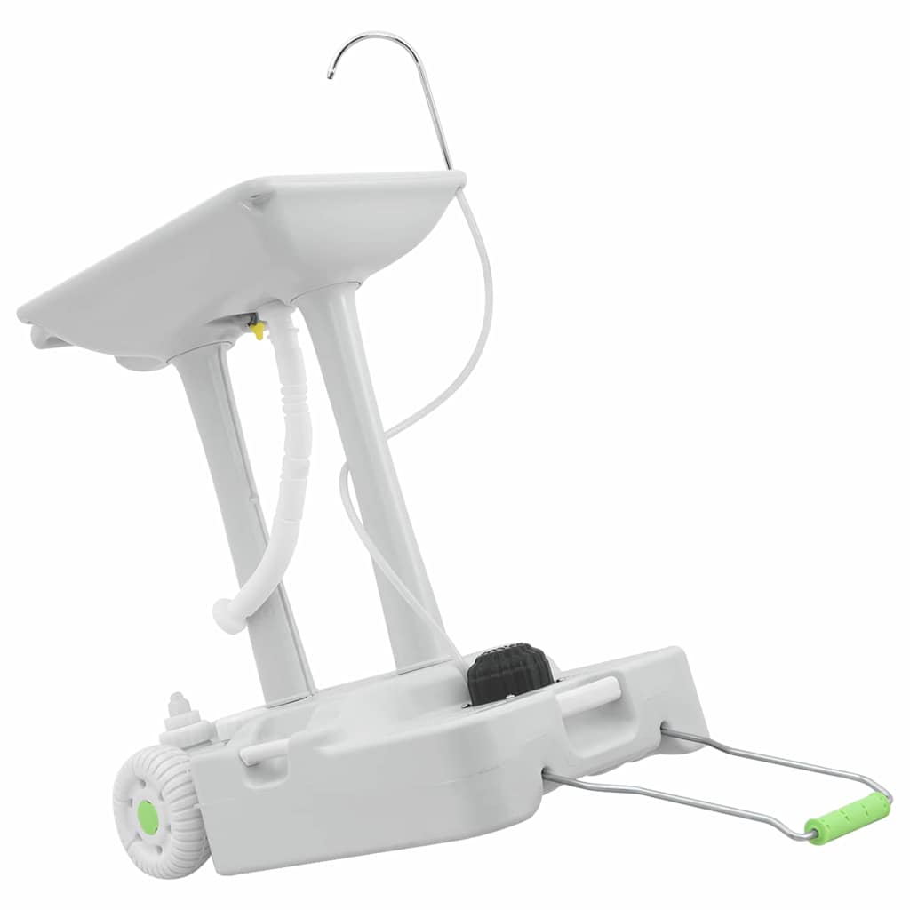 Camping Handwash Stand with Wheels Grey 72 x 42 x 103 cm