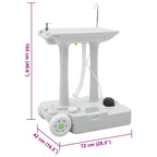 Camping Handwash Stand with Wheels Grey 72 x 42 x 103 cm