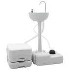 Camping Toilet Set 2 pcs Grey and White