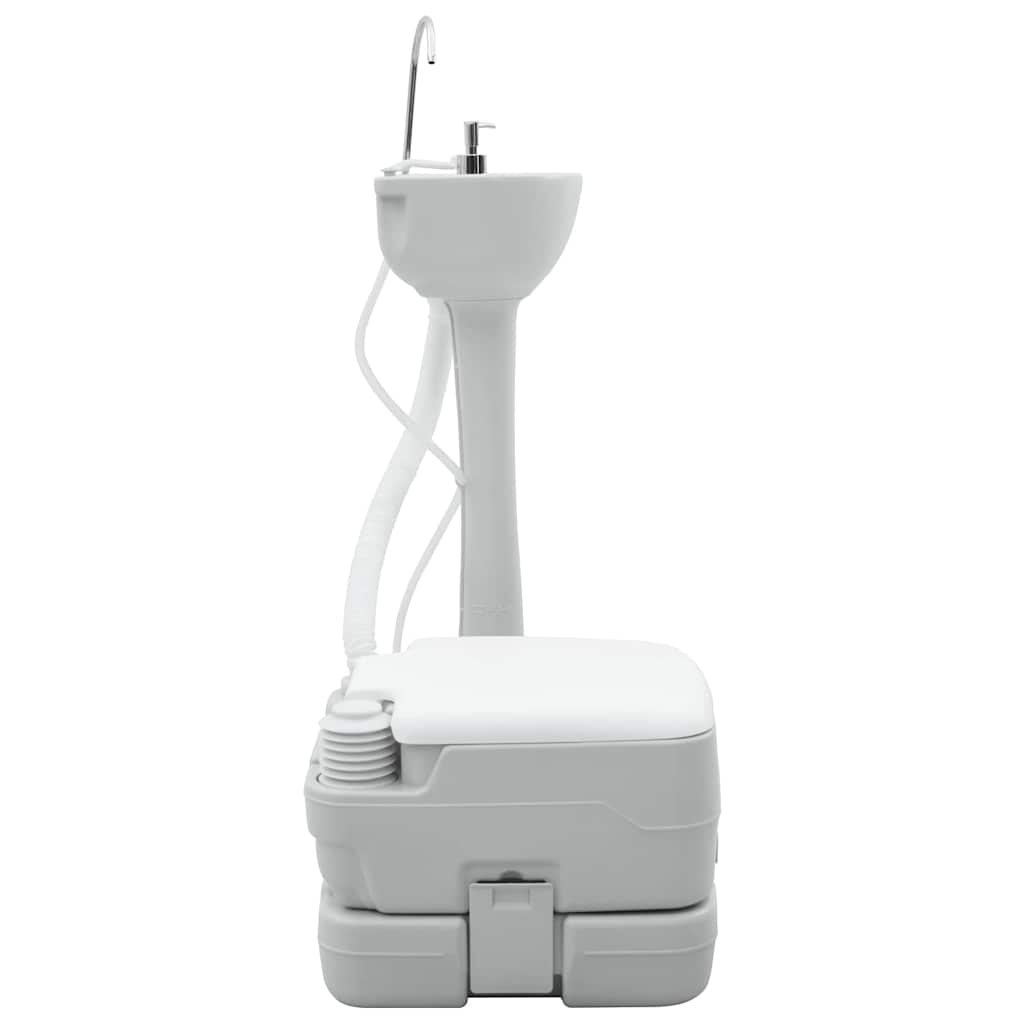 Camping Toilet Set 2 pcs Grey and White