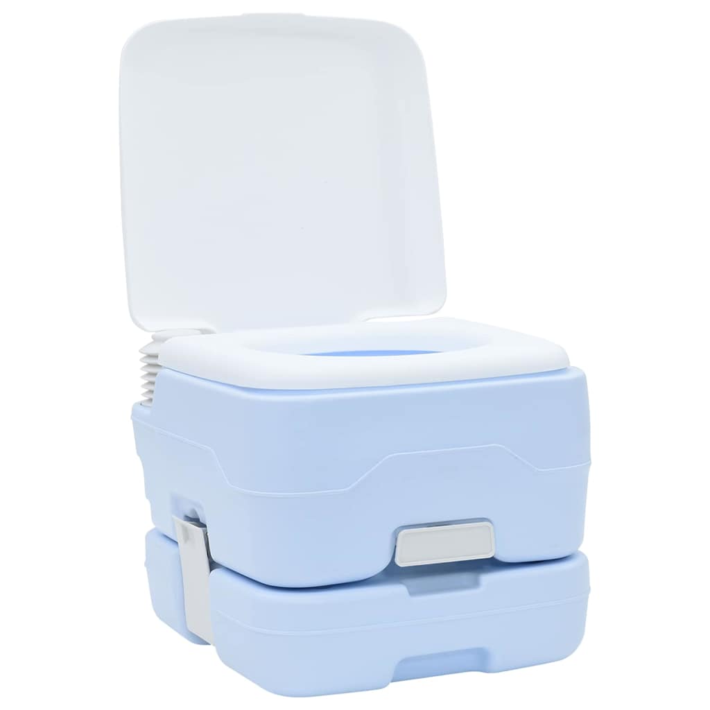 Camping Toilet Set 2 pcs Blue and White
