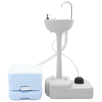 Camping Toilet Set 2 pcs Blue and White