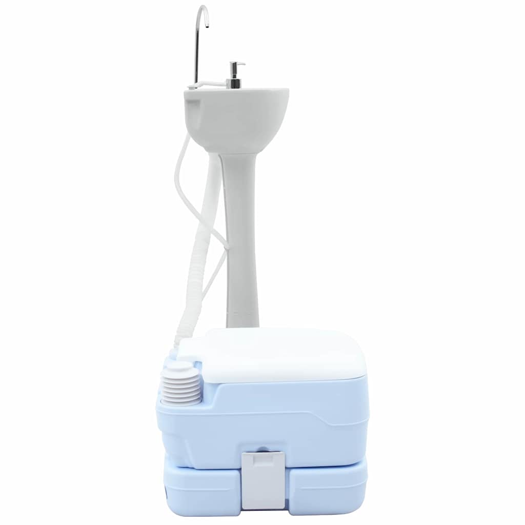 Camping Toilet Set 2 pcs Blue and White