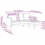 Sofa Set Cloud grey 173 x 131 x 67 cm Fabric