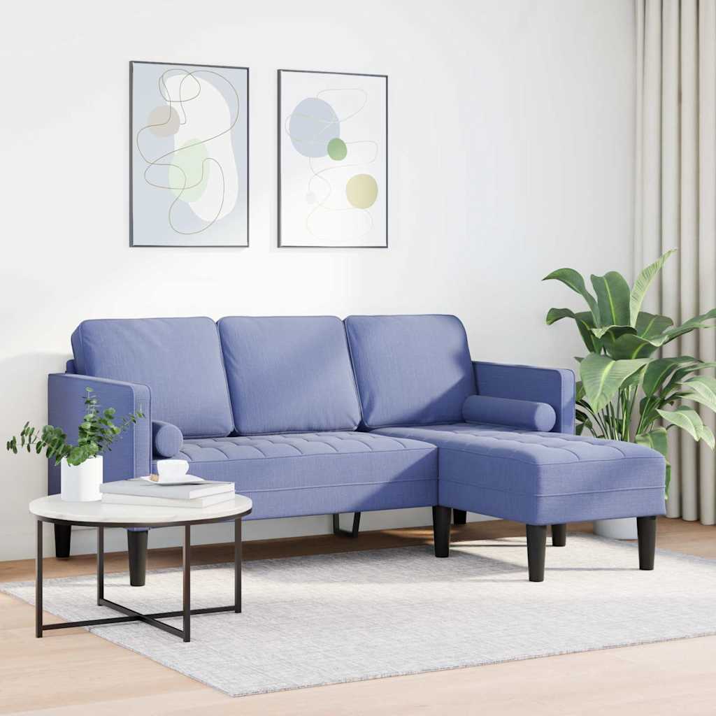 Sofa Set Jeans blue 173 x 131 x 67 cm Fabric