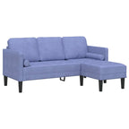 Sofa Set Jeans blue 173 x 131 x 67 cm Fabric