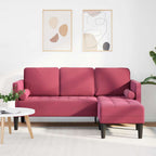 Sofa Set Wine red 173 x 131 x 67 cm Velvet